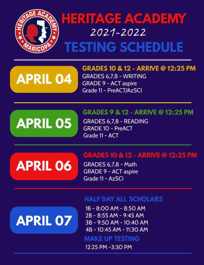 2021-2022-Testing-Schedule-scaled